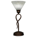 Toltec Lighting - Toltec Lighting 35-BRZ-7145 Leaf - 7" One Light Mini Table Lamp - Leaf Mini Table Lamp Shown In Bronze Finish With 7" Vanilla Leaf Glass.Assembly Required: TRUE Shade Included: TRUE Warranty: 1 Year* Number of Bulbs: 1*Wattage: 75W* BulbType: Medium Base* Bulb Included: No