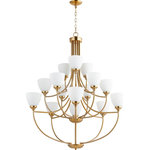 Quorum - Quorum 6059-15-80 Enclave - Fifteen Light 2-Tier Chandelier - Shade Included: TRUE* Number of Bulbs: 15*Wattage: 60W* BulbType: Medium Base* Bulb Included: No