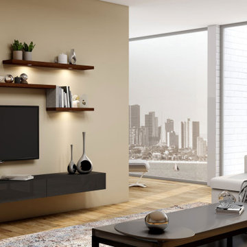 TV unit Storage Base Drawer Carini Walnut finish supplied by Inspired Elements