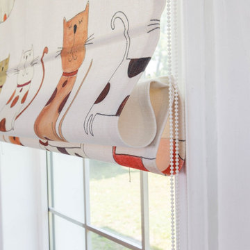 Cats Love Roman Shades, Roman blinds, window treatments