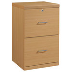 OSP Home Furnishings - Alpine 2-Drawer Vertical File With Lockdowel Fastening System, Natural Finish - Keep everything organized and secure with our 2-Drawer, locking vertical file cabinet. Attractive drawer pulls paired with euro-style easy glide hardware allows each drawer to open and close with ease. Letter size file capability with locking top drawer.  Simplify assembly with Lockdowel� fasteners, which are invisible, creating a tight joint and a finished look.  The Lockdowel� fastening system is designed to simply slide components into place for quick, sturdy assembly every time.