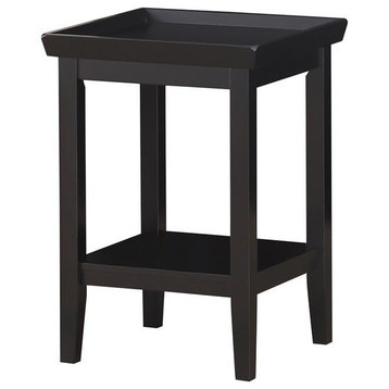 Convenience Concepts Ledgewood End Table in Black Wood Finish