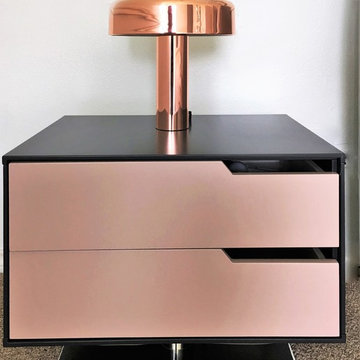 Copper Lamp and Nightstand