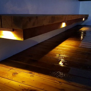 Floating bench with lighting