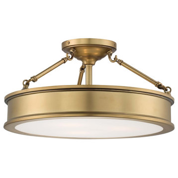 Minka Lavery 4177-249 3 Light 19"W Semi-Flush Ceiling Fixture - Liberty Gold
