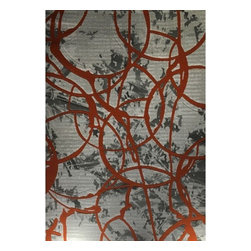 K&D - K&D Polyester/Acrylic Patterned Contemporary Rug, Form, 78"x114" - Area Rugs