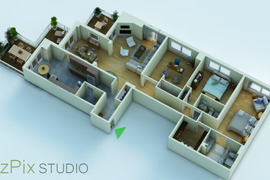 3D Floor Plans of a Toronto Condo