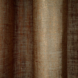 Linen Sheer Metallic Drapery in Copper - Drapery Fabric