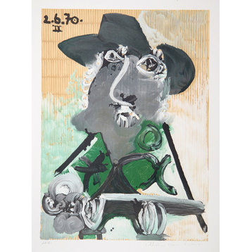 Pablo Picasso, Portrait d'Homme Au Chapeau, J-131, Lithograph