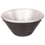 Artifacts Trading Company - Artifacts Rattan Aluminum Ice Tub, Tudor Black - Our rattan insulated ice bucket will turn your next gathering into an event!