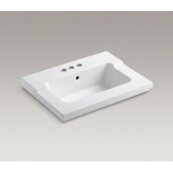 White Tresham&reg; Vanity-top Bathroom Sink With 4" Centerset Faucet Holes - Bathroom Sinks