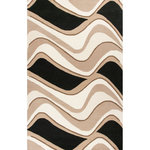 KAS - KAS Eternity 1071 Black/Beige Waves Area Rug, 8'x10' - Step into our world and experience a multi-textured masterpiece from our Eternity Collection. Hand- tufted in India of 100% quality wool, these rugs are woven using multi-textured wool, a versatile color palette and a Hi/Lo effect, bringing modern simplicity into our lives. The combination of timeless colors and a variety of textures will create an everlasting presence in any room while setting the foundation for any decorating style.
