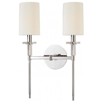 Hudson Valley Amherst 2-Light Wall Sconce, Polished Nickel