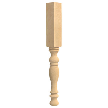 35-1/4" x 3-3/4" English Country Table Leg, Hard Maple