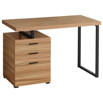 Monarch Contemporary Metal Computer Desk With Brown And Black Finish I 7642