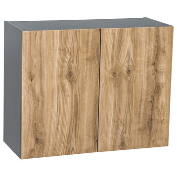 30 x 24 Wall Cabinet-Double Door-with Natural Teak door