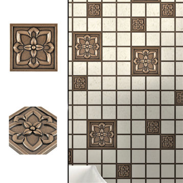 Crown Metal Insert Tile 2"x2", Set of 8, Bronze