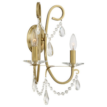 Crystorama Othello 2 Light Wall Mount 6822-VG-CL-S - Vibrant Gold