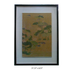 Vintage Chinese Kesi Tapestry Framed Wall Art - Mixed Media Art