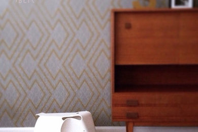 Inspiration for a mid-century modern home design remodel in Brussels
