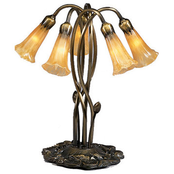 Meyda Tiffany 14931 Stained Glass / Tiffany Table Lamp - Amber