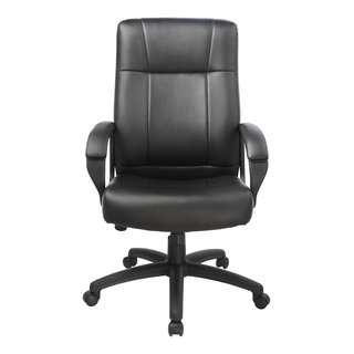 Costway 400 lbs Big & Tall Leather Office Chair Adjustable High Back Task Chair Black