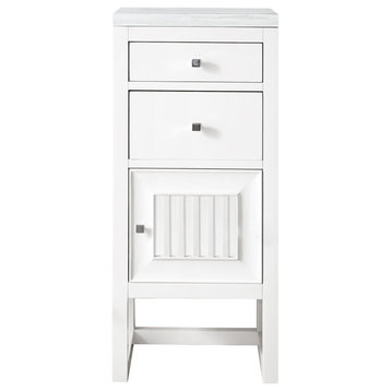 Athens 15" Cabinet w/Drawers & Door Glossy White w/3 CM Arctic Fall Surface Top
