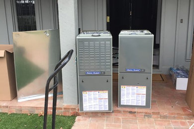 Rusted and dangerous gas furnace Replaced with a new and modern unit