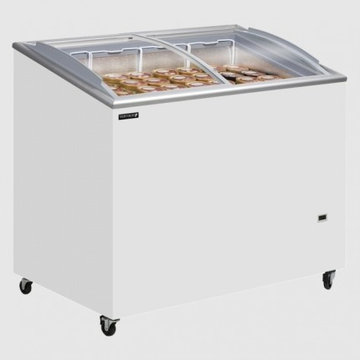 TEFCOLD IC300SCEB SLIDING CURVED GLASS LID CHEST FREEZER
