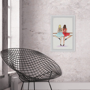 "Ballet Friends" Framed Painting Print