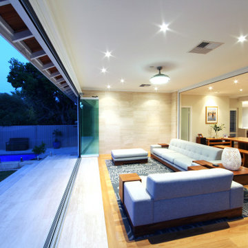 Contemporary Single Storey Extension & Renovation Family Room Indoor/ Outdoor