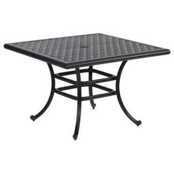 Stinson 44" Square Outdoor Cast Aluminum Dining Table, Dark Lava Bronze