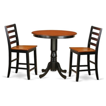 3-Piece Counter Height Set, High Table And 2 Kitchen Chairs