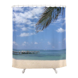 BACK to BASICS - Cayman Beach, Fabric Shower Curtain - Shower Curtains