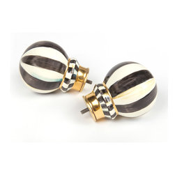 Courtly Stripe Drapery Rod Finial - Set of 2 | MacKenzie-Childs - Window Treatments