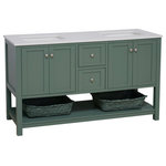 Kitchen Bath Collection - Lakeshore 60" Double Bathroom Vanity, Sage Green, Engineered White - The Lakeshore Bathroom Vanity is part of Element by Kitchen Bath Collection. Element offers budget friendly products with many of the same high end features that customers expect from our brand.