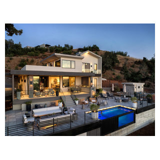 A little farm below a hillside resort-style off-the-grid view home ...