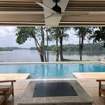 Galena, MD - Lunar Quartz Finish Pool With Extended Bench & Tanning Ledge