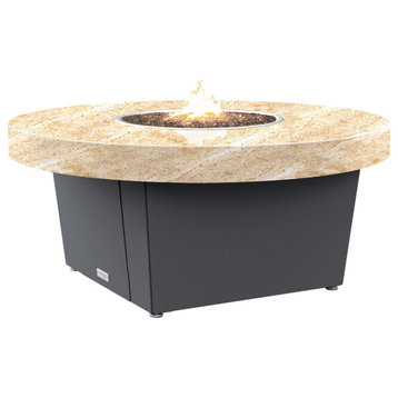 Circular Fire Pit Table, 48", Natural Gas, So Cal Special Granit