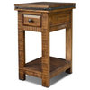 Addison Rustic Distressed Wood Narrow End Table With Drawer