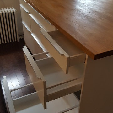 Sektion Kitchen Island w/ Woodblock Counter