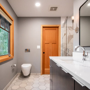 Modern Master Bathroom With Walk In Shower