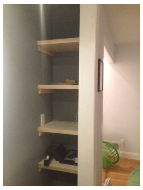 Stain Or Paint Shelves Dh And I Are, How To Paint Around Closet Shelves