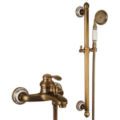 Fontana Arsizio Classic Luxury Gold Brass Bathroom Shower Set