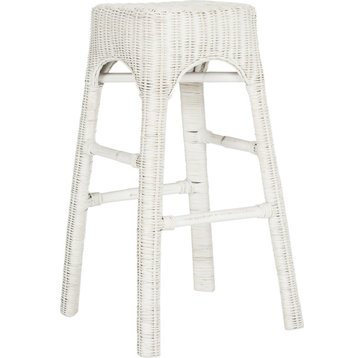 Percy Wicker Counterstool - Distressed White