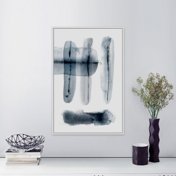 "Transparence Bleue" Floater Framed Painting Print on Canvas