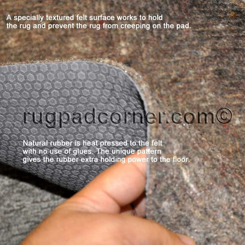 Felt and Rubber Rug Pad Safe for all Hardwood Floors - 