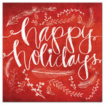 DDCG - Red Happy Holidays Canvas Wall Art, 30"x30" - Spread holiday cheer this Christmas season by transforming your home into a festive wonderland with spirited designs. This Red "Happy Holidays" Canvas Wall Art makes decorating for the holidays and cultivating your Christmas style easy. With durable construction and finished backing, our Christmas wall art creates the best Christmas decorations because each piece is printed individually on professional grade tightly woven canvas and built ready to hang. The result is a very merry home your holiday guests will love.