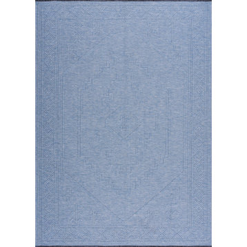 Amina Transitional Moroccan Blue Azure Blue Indoor Rectangle Area Rug 8x10