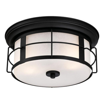 Westinghouse 6339200 Orwell 2 Light 13"W Outdoor Flush Mount Drum - Textured